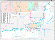 Rock Island Wall Map Premium Style